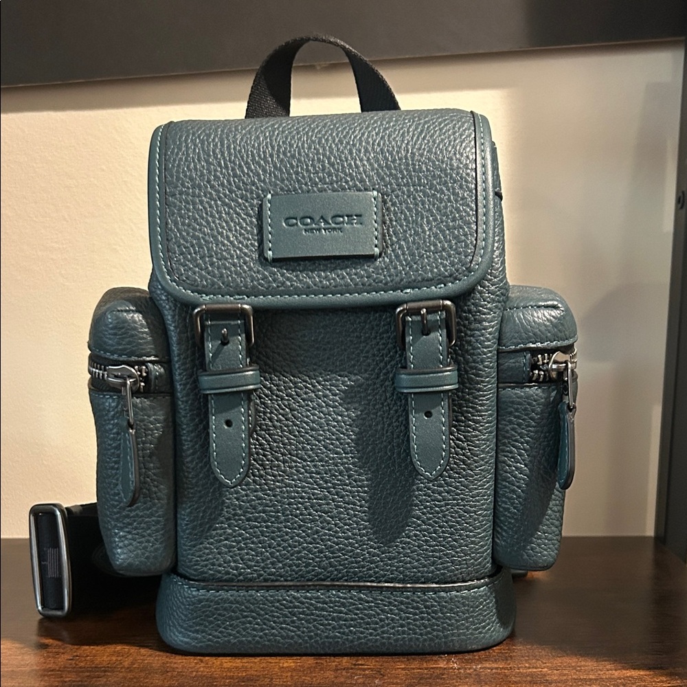 Coach Men's Blue Leather Backpack